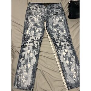 Heritage America Men's Blue‎ Jeans With Paint Spatter Size 38x34
